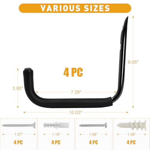 10" Garage Organization Wall Hooks (10''-4pcs)