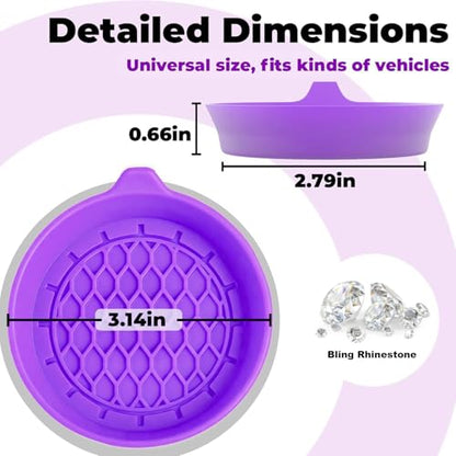4 PCS Car Cup Coasters (Purple*4pcs / No Diamonds)
