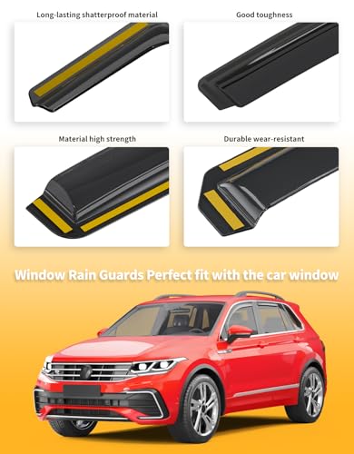 Window Visors Rain Guards for VW Volkswagen Tiguan 2018 (Fit for 2018-2024 Volkswagen Tiguan)