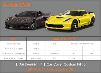 7 Layers Waterproof Car Cover for Chevrolet Corvette 1980 (PE-Black / Custom Fit Chevrolet Corvette)
