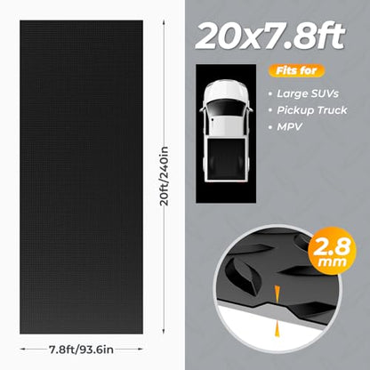7.8 x 20 FT Garage Floor Mat (7.8 x 20 FT / Black)