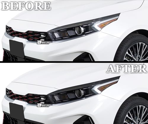 Full Headlight Head Light Tint Kit Compatible with Kia Forte 2022 (Front Kit 22-24 / Light Smoke)