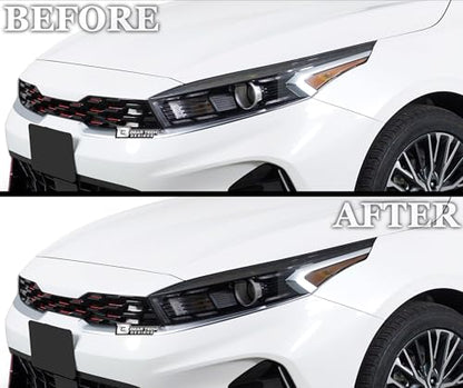 Full Headlight Head Light Tint Kit Compatible with Kia Forte 2022 (Front Kit 22-24 / Light Smoke)