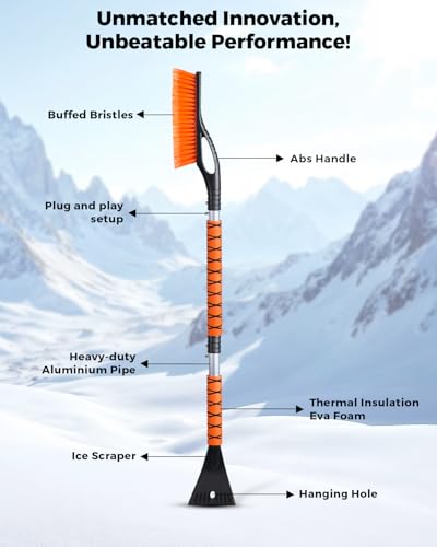 43" Ice Scraper for Car Windshield (Orange)
