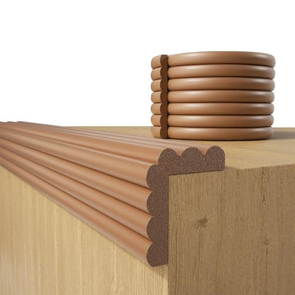 Baby Proofing Wall Corner Protector (Brown-l / 6.56Ft x 5.9"W x 0.47"Th)
