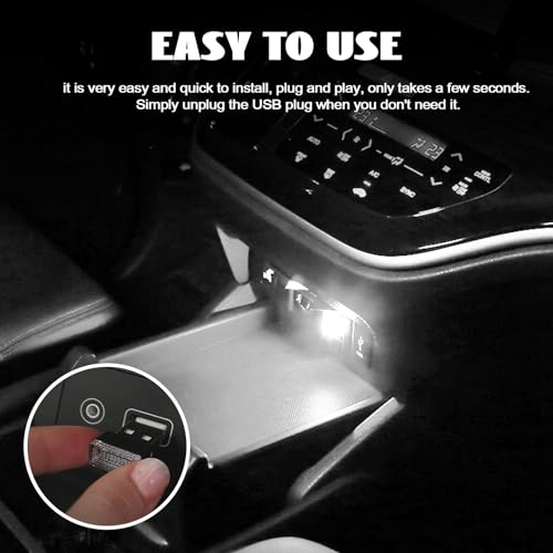 4PCS USB LED Car Interior Atmosphere Lamp (white)