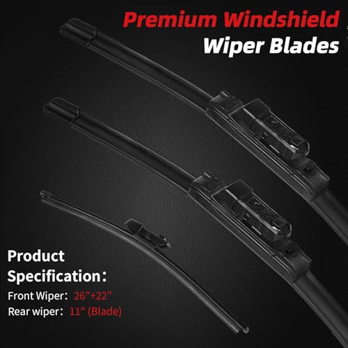 Windshield Wiper Blades Replacement for Volkswagen VW Atlas 2018 (26"+22"+11"(Top Lock))
