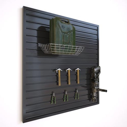 Slatwall Panel Wall Storage Systems (4x4ft / Black)