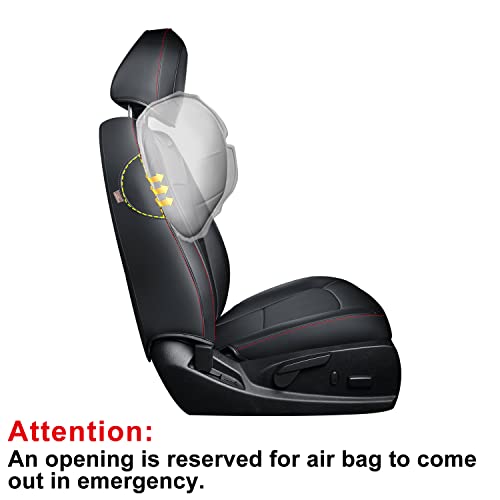 Chevy Colorado Seat Covers ((2015-2022) Full Set / Black&Red)