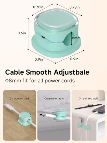 Magnetic Cable Clips (9-PCS Cyan)