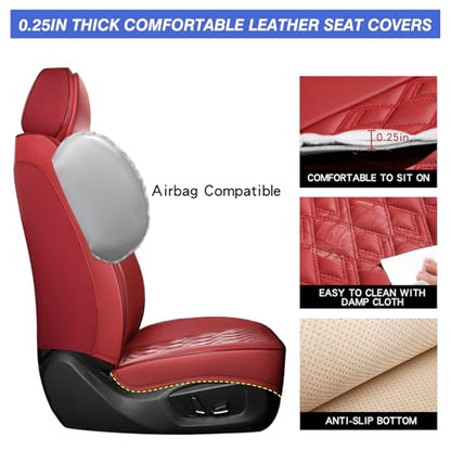 Car Seat Covers Full Set (Wine-Red / Full Set)