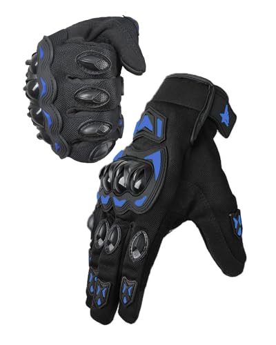 Motorcycle Gloves for Men (Blue / Medium)