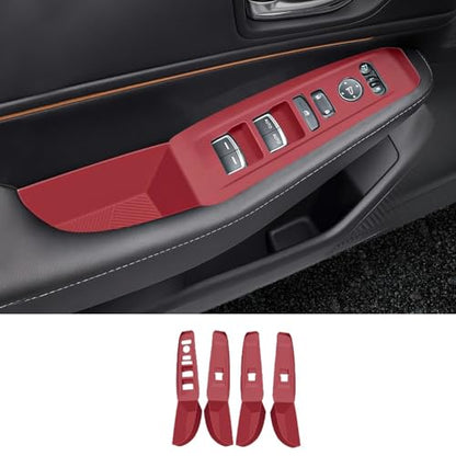 4PCS Car Door Window Switch Panel Cover for Honda Accord 2023 (Red for Door Window Switch Cover)