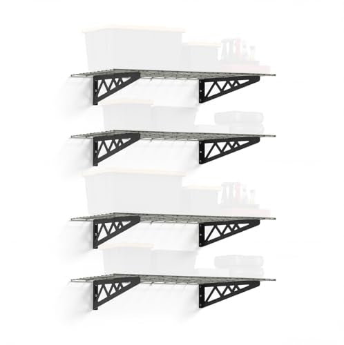 Steel Garage Wall Shelves 4 (24"x48" (4-Pack) / Hammertone)