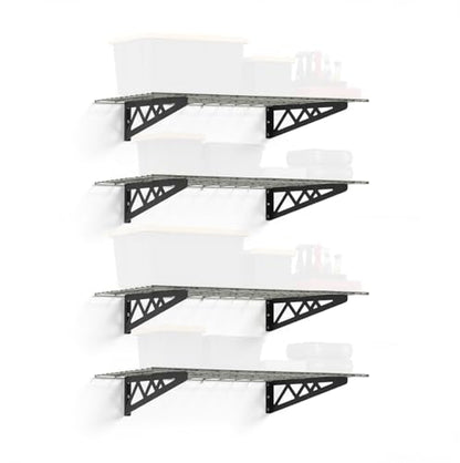 Steel Garage Wall Shelves 4 (24"x48" (4-Pack) / Hammertone)