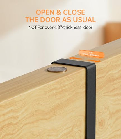 Broom Holder Over The Door with Hooks (Black)
