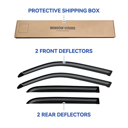 Window Visors Rain Guards for 2004 2005 2006 Toyota Tundra Double Cab (2004-2006 Toyota Tundra Double/Crew Cab)