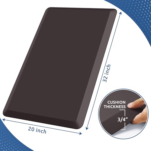 0.8" Thick Kitchen Mat Cushioned Anti Fatigue Rug Comfort Floor Mats (Chocolate / 32"L x 20"W x 0.8"Th)