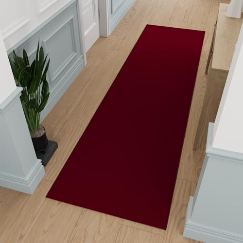 3x10 Hallway Runner Rug (Solid Red)