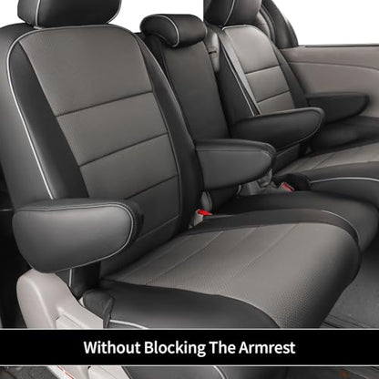 Sienna Seat Covers for 2011 (Leather (Black/Gray) / 2011-2020 8 Seats, 2nd Row 4/2/4 Split)