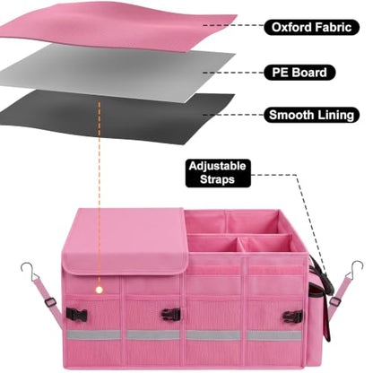 Car Trunk Organizer and Storage for Car (Pink / Medium)