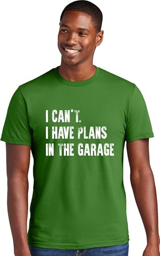 3X Large Kelly Green Mens I Can't I Have Plans in The Garage Funny Dad Gift Deluxe Soft T (3X-Large / Kelly Green)