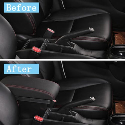 Armrest Box Center Console Seat Storage Box for Suzuki Jimny 2019 (Black-B Red Line)