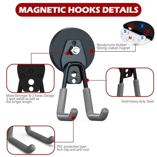 Heavy Duty Magnetic Hooks (2.6"x4-SU / Gray)
