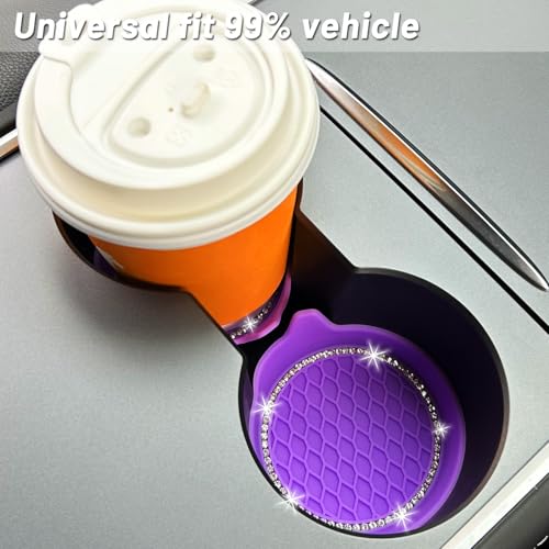 4pcs Bling Car Cup Holder Coaster (New Purple / 4pcs)