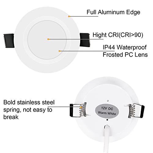 12V LED RV Puck Lights (Warm White, White)