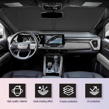 for 2023 2024 2025 2026 Chevy Colorado & GMC Canyon Windshield Sun Shade Windshield Sunshades 2025 2026 Colorado Accessories GMC Canyon Accessories Sunshade Cover Block UV Ray (2023-2026 Chevy Colorado & 2023-2026 GMC Canyon)