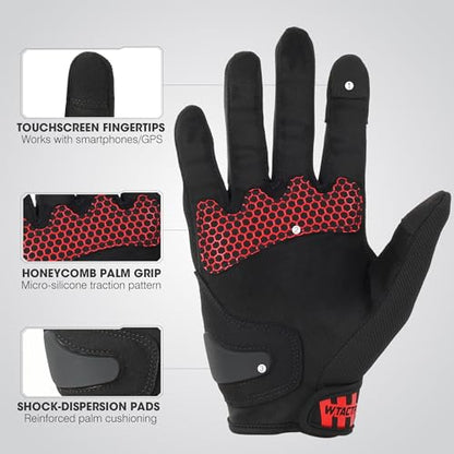 Lightweight Motorcycle Gloves for Men Women Touchscreen Summer (Red / Medium)