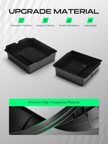 Center Console Organizer Tray for Tesla Model Y Juniper 2025 2026 (2PCS Center Console & Armrest Upper Tray)
