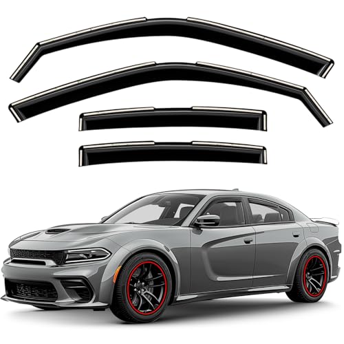 Window Deflectors Smoke Tinted in (For Charger 11-23)