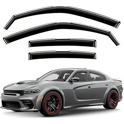 Window Deflectors Smoke Tinted in (For Charger 11-23)