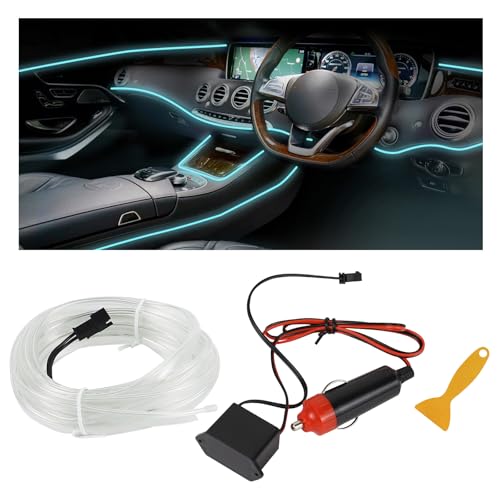 EL Wire Interior Car LED Strip Lights (Ice Blue / Cigarette Lighter)