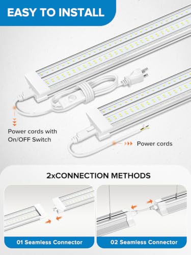 Commercial grade 10000LM 5000K 60W Linkable 4 Foot Led Shop Lights for Shop (4FT-W-60W-4PACK)