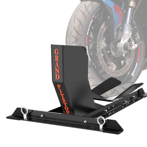 Universal Wheel Chock for Motorcycle Stand for Trailer Completely Adjustable Detachable Foldable Wheel Chock (Black V-1)