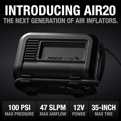 AIR20 47 LPM 12V Portable Tire Inflator & Air Compressor (100 PSI)