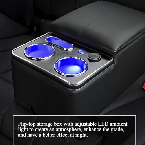 Upgrade Center Console Organizer with Cup Holder& Phone Holder