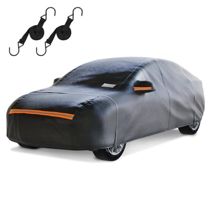 Heavy Duty Sedan Car Cover Waterproof All Weather for Automobiles (Black / Fit Sedan-Length (Up To 169"))