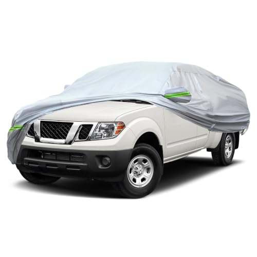 6 Layers Premium Truck Car Cover Waterproof All Weather Weatherproof UV Sun Protection Snow Dust Storm Resistant Outdoor Exterior Custom Form (Silver Car Cover / K12 - TRUCK -（Fits size 180"-206"）)