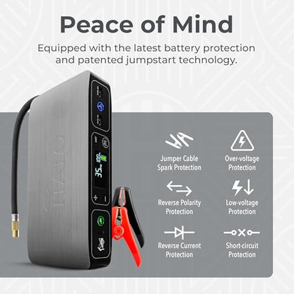 Bolt Air 58830 Portable Car Battery Jump Starter (Grey / Small Display)