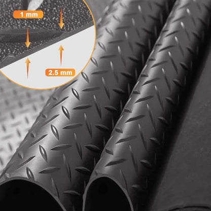 2.5mm Thickened 5Ft x 17Ft Garage Floor Mat Rubber Flooring Roll (5Ft x 17Ft--Grey)