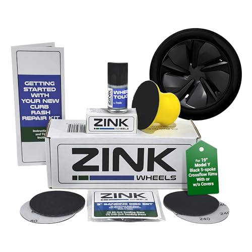 Premium Tesla Wheel Curb Rash Repair Kit for Model Y 19 (Tesla Model Y / 19" Black Crossflow)
