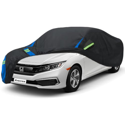 Car Cover Compatible with Honda Civic (Black-Blue / Compatible with Honda Civic)