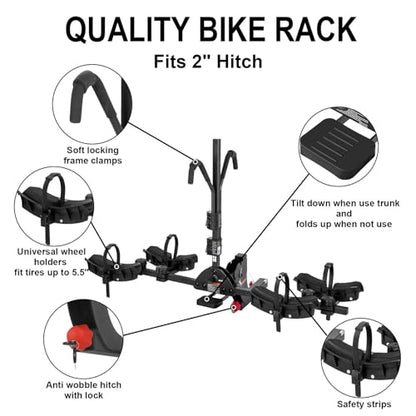 2 E Bike Rack Hitch Mounted (2 Bike Rack Upgrate with Lock)