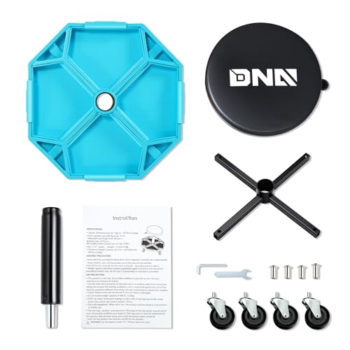 Adjustable Height Pneumatic Garage Seat Rolling Mechanic Stool with Tool Tray Storage (Blue)