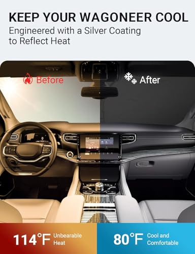 Custom Fit Car Windshield Sun Shade for 2022 (Jeep Wagoneer 2022-2025 2026)