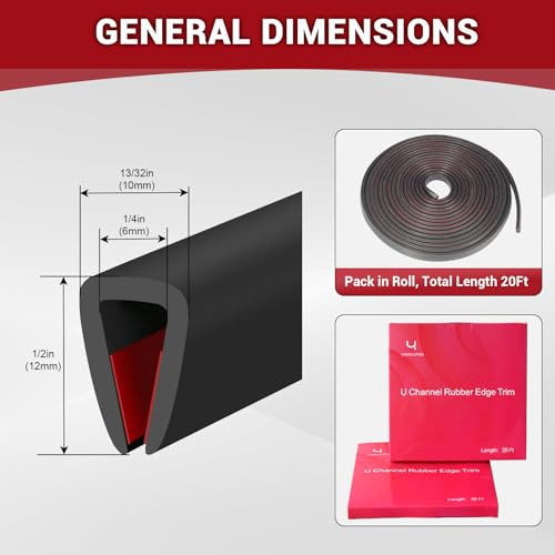 Rubber Edge Trim (Fit 1/4" - L20' / Black)